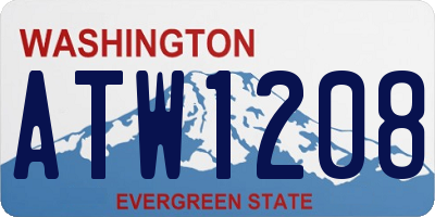 WA license plate ATW1208