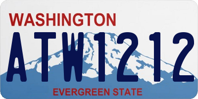 WA license plate ATW1212