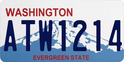 WA license plate ATW1214