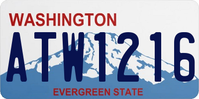 WA license plate ATW1216