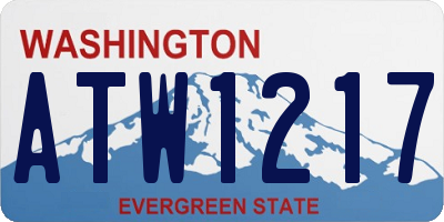 WA license plate ATW1217