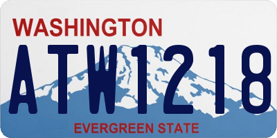 WA license plate ATW1218