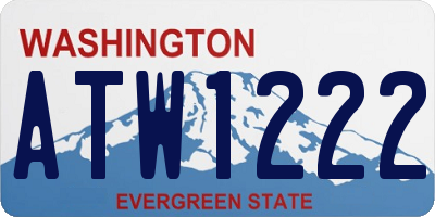 WA license plate ATW1222