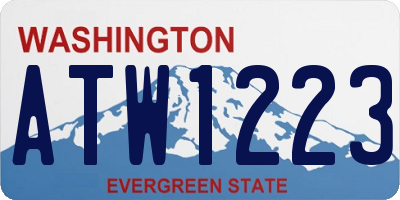 WA license plate ATW1223