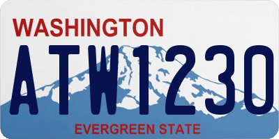 WA license plate ATW1230