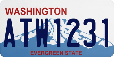 WA license plate ATW1231
