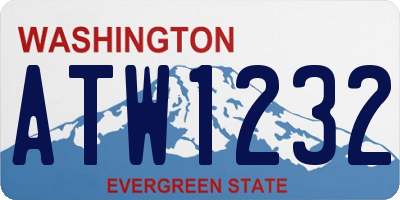 WA license plate ATW1232