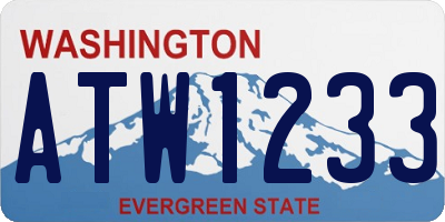 WA license plate ATW1233