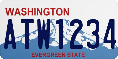 WA license plate ATW1234