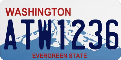 WA license plate ATW1236