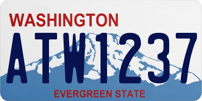 WA license plate ATW1237