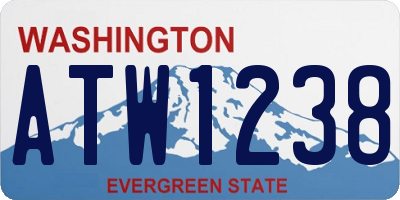 WA license plate ATW1238