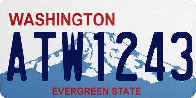 WA license plate ATW1243