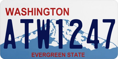 WA license plate ATW1247