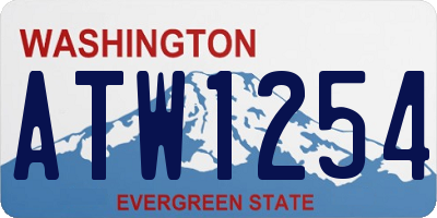 WA license plate ATW1254