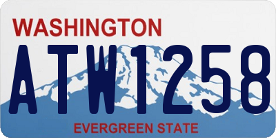 WA license plate ATW1258