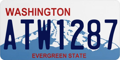 WA license plate ATW1287