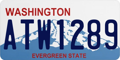 WA license plate ATW1289