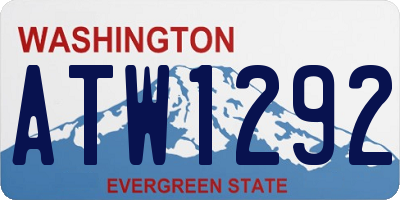 WA license plate ATW1292