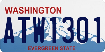WA license plate ATW1301