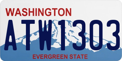 WA license plate ATW1303