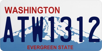 WA license plate ATW1312