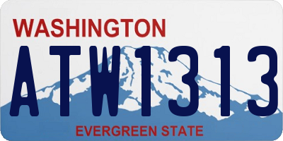 WA license plate ATW1313
