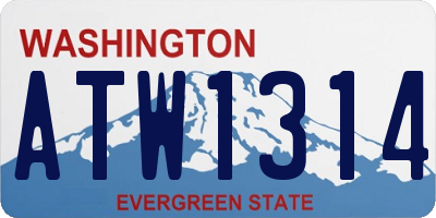 WA license plate ATW1314