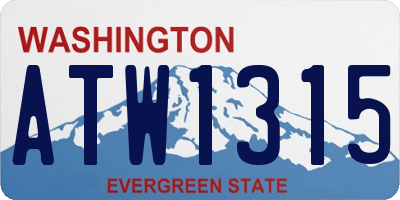 WA license plate ATW1315