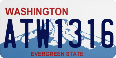 WA license plate ATW1316