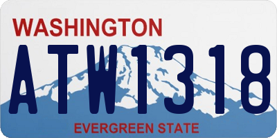 WA license plate ATW1318