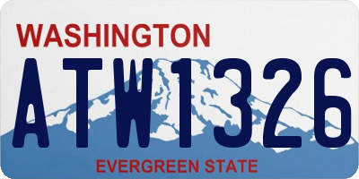 WA license plate ATW1326