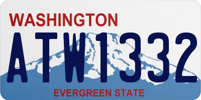 WA license plate ATW1332