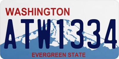 WA license plate ATW1334
