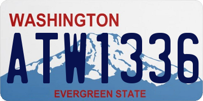 WA license plate ATW1336