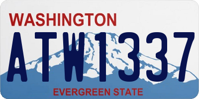 WA license plate ATW1337