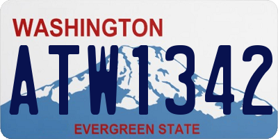 WA license plate ATW1342