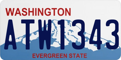 WA license plate ATW1343