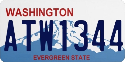 WA license plate ATW1344