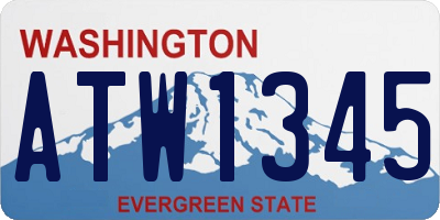 WA license plate ATW1345