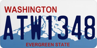 WA license plate ATW1348