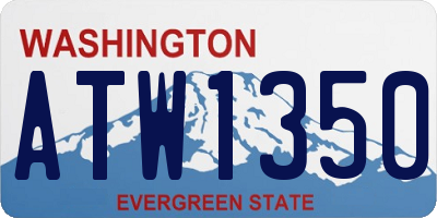 WA license plate ATW1350