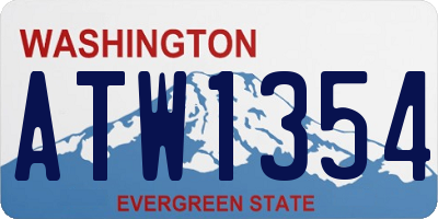 WA license plate ATW1354
