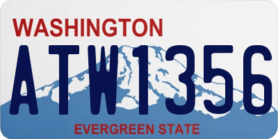 WA license plate ATW1356