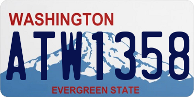 WA license plate ATW1358
