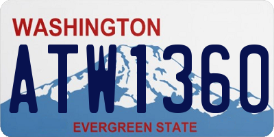 WA license plate ATW1360