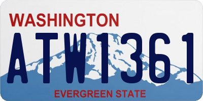 WA license plate ATW1361