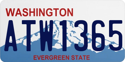 WA license plate ATW1365