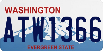 WA license plate ATW1366