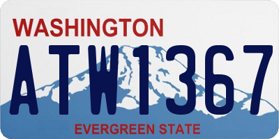 WA license plate ATW1367